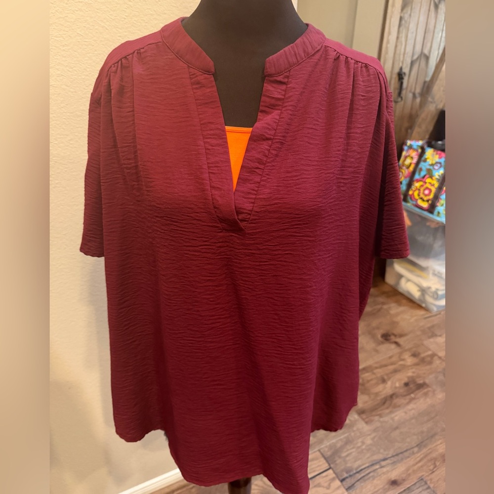 Entro Deep Burgundy Blouse
